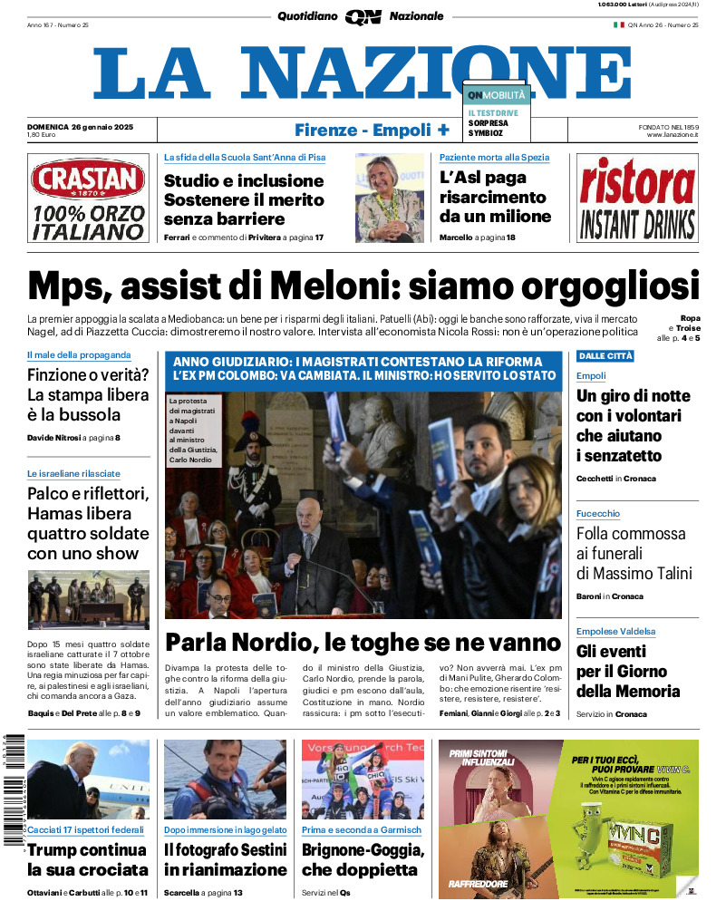 Prima-pagina-la nazione-edizione-di-oggi-20250126